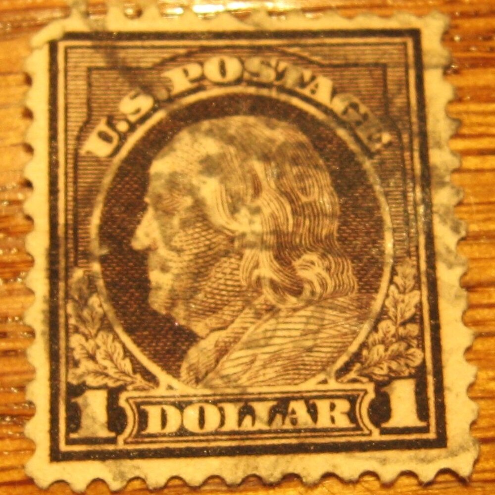 1912-14 WATERMARKED USPS -  BENJAMIN FRANKLIN  ONE DOLLAR STAMP